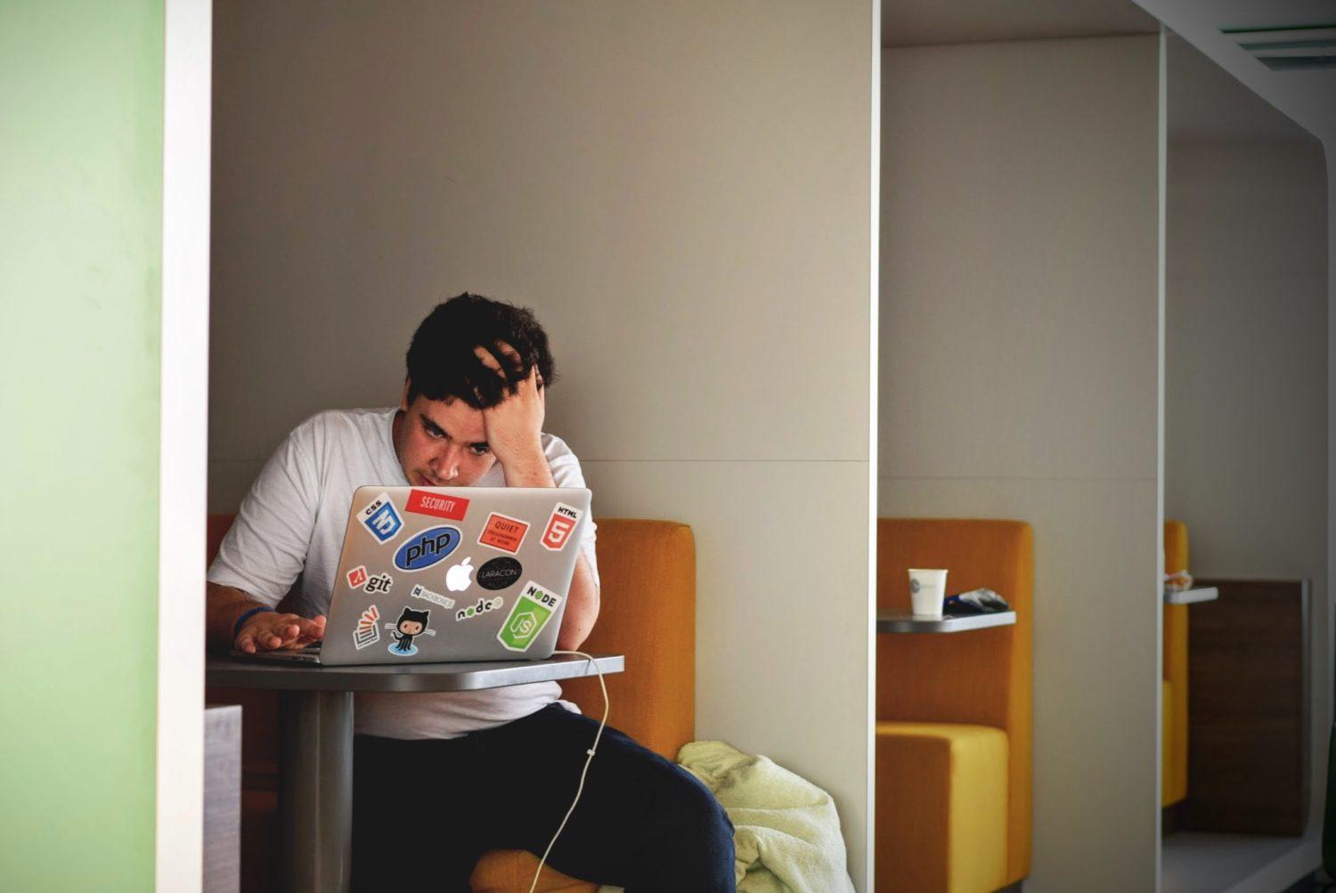 stressed man computer