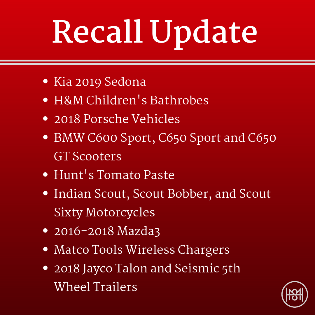 April ’19 Recall Update